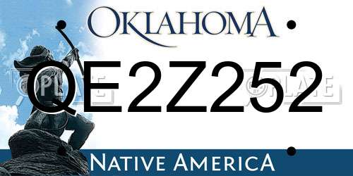 QE2Z252 Oklahoma License Plate