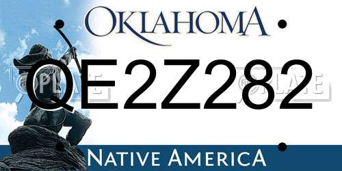 QE2Z282 Oklahoma License Plate