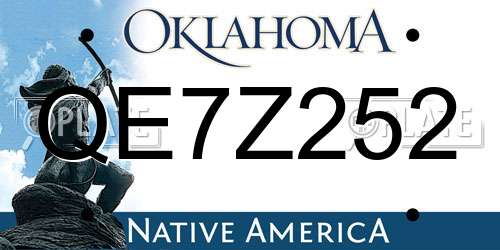 QE7Z252 Oklahoma License Plate
