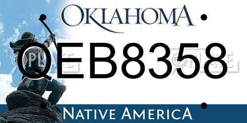 QEB8358 Oklahoma License Plate