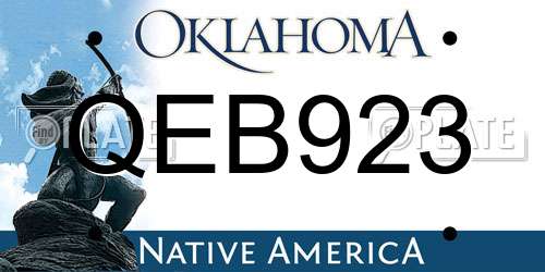 QEB923 Oklahoma License Plate