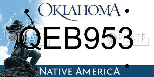 QEB953 Oklahoma License Plate
