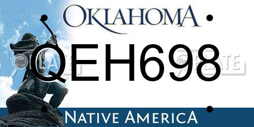 QEH698 Oklahoma License Plate