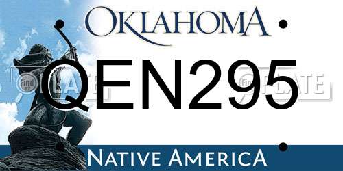 QEN295 Oklahoma License Plate