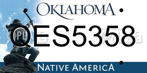 QES5358 Oklahoma License Plate