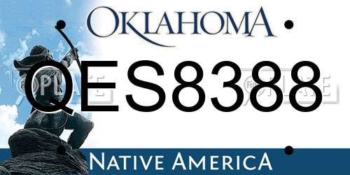 QES8388 Oklahoma License Plate