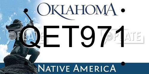 QET971 Oklahoma License Plate