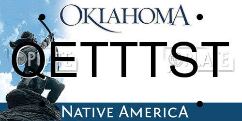 QETTTST Oklahoma License Plate