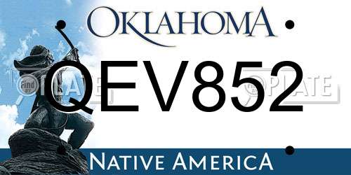 QEV852 Oklahoma License Plate