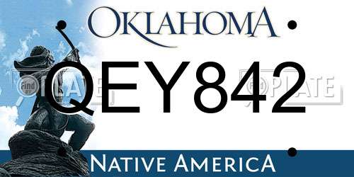 QEY842 Oklahoma License Plate