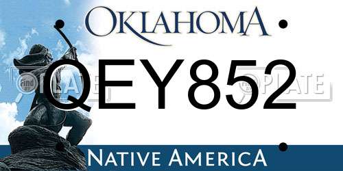 QEY852 Oklahoma License Plate