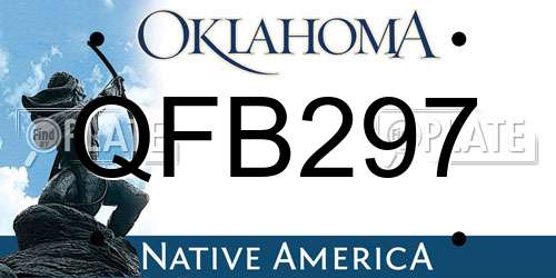 QFB297 Oklahoma License Plate
