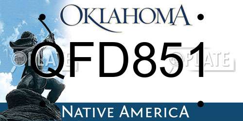 QFD851 Oklahoma License Plate