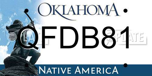 QFDB81 Oklahoma License Plate