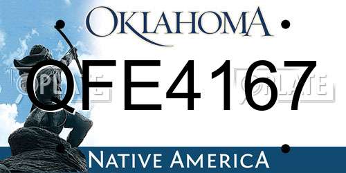 QFE4167 Oklahoma License Plate