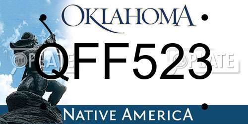 QFF523 Oklahoma License Plate