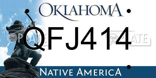 QFJ414 Oklahoma License Plate