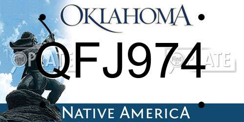 QFJ974 Oklahoma License Plate