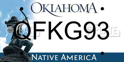 QFKG93 Oklahoma License Plate