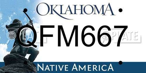 QFM667 Oklahoma License Plate