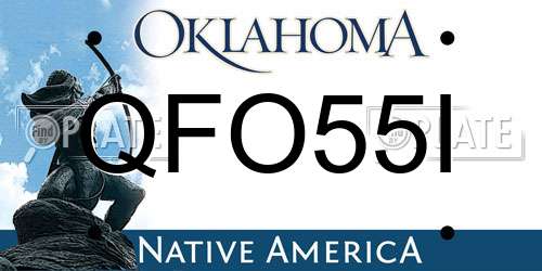 QFO55I Oklahoma License Plate