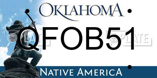 QFOB51 Oklahoma License Plate
