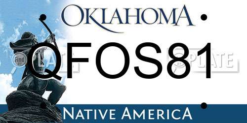 QFOS81 Oklahoma License Plate