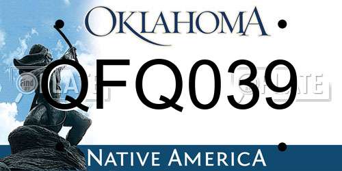 QFQ039 Oklahoma License Plate