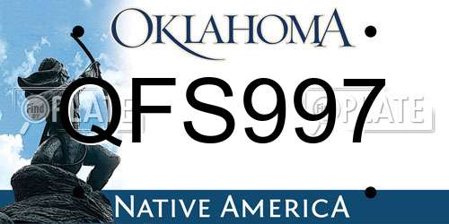 QFS997 Oklahoma License Plate
