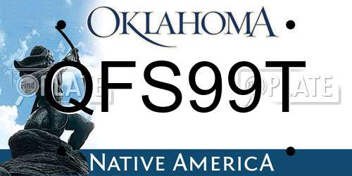QFS99T Oklahoma License Plate
