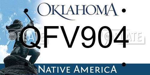 QFV904 Oklahoma License Plate