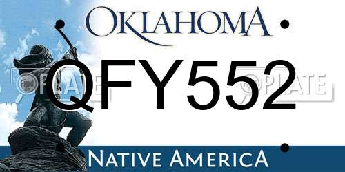 QFY552 Oklahoma License Plate