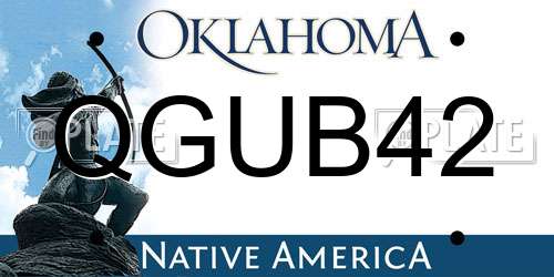 QGUB42 Oklahoma License Plate