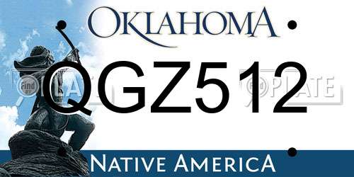QGZ512 Oklahoma License Plate