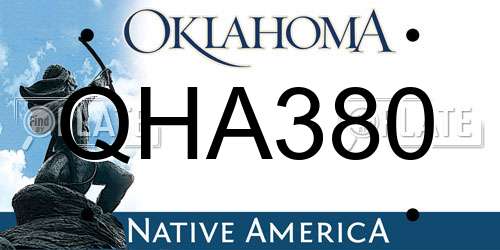 QHA380 Oklahoma License Plate