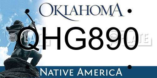 QHG890 Oklahoma License Plate