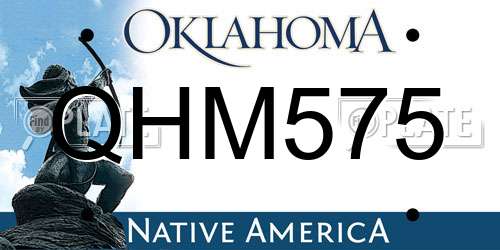 QHM575 Oklahoma License Plate