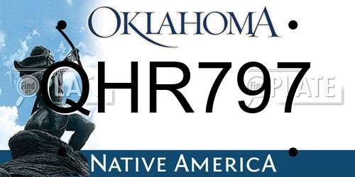 QHR797 Oklahoma License Plate