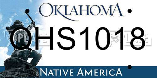 QHS1018 Oklahoma License Plate