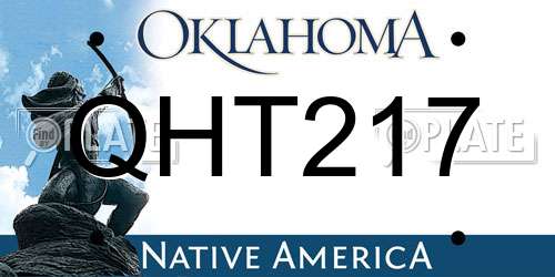 QHT217 Oklahoma License Plate