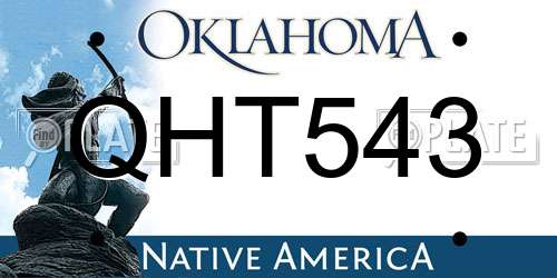 QHT543 Oklahoma License Plate