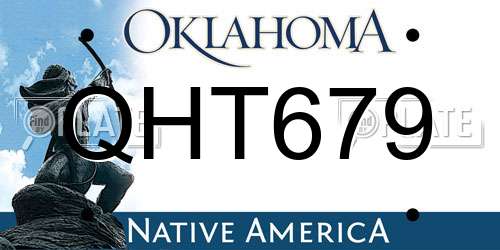 QHT679 Oklahoma License Plate
