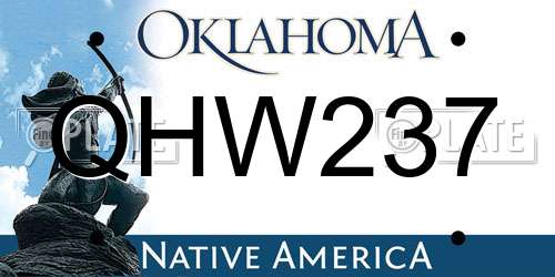QHW237 Oklahoma License Plate