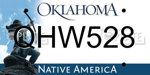QHW528 Oklahoma License Plate