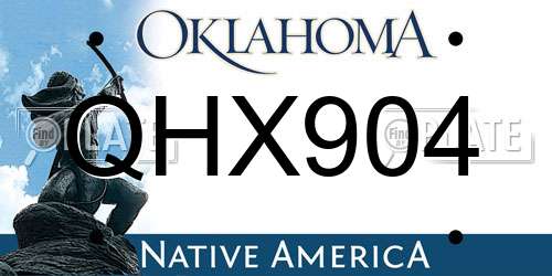 QHX904 Oklahoma License Plate