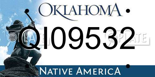 QI09532 Oklahoma License Plate