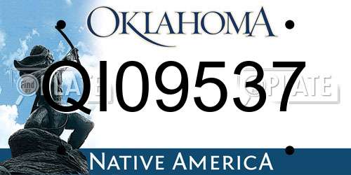 QI09537 Oklahoma License Plate