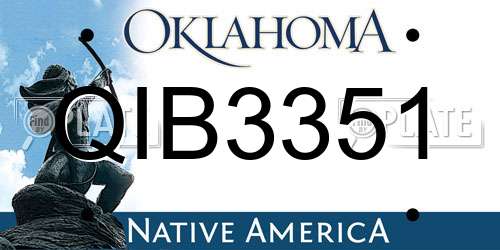 QIB3351 Oklahoma License Plate