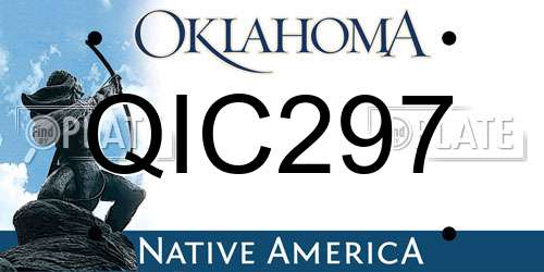 QIC297 Oklahoma License Plate