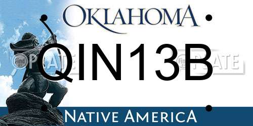 QIN13B Oklahoma License Plate